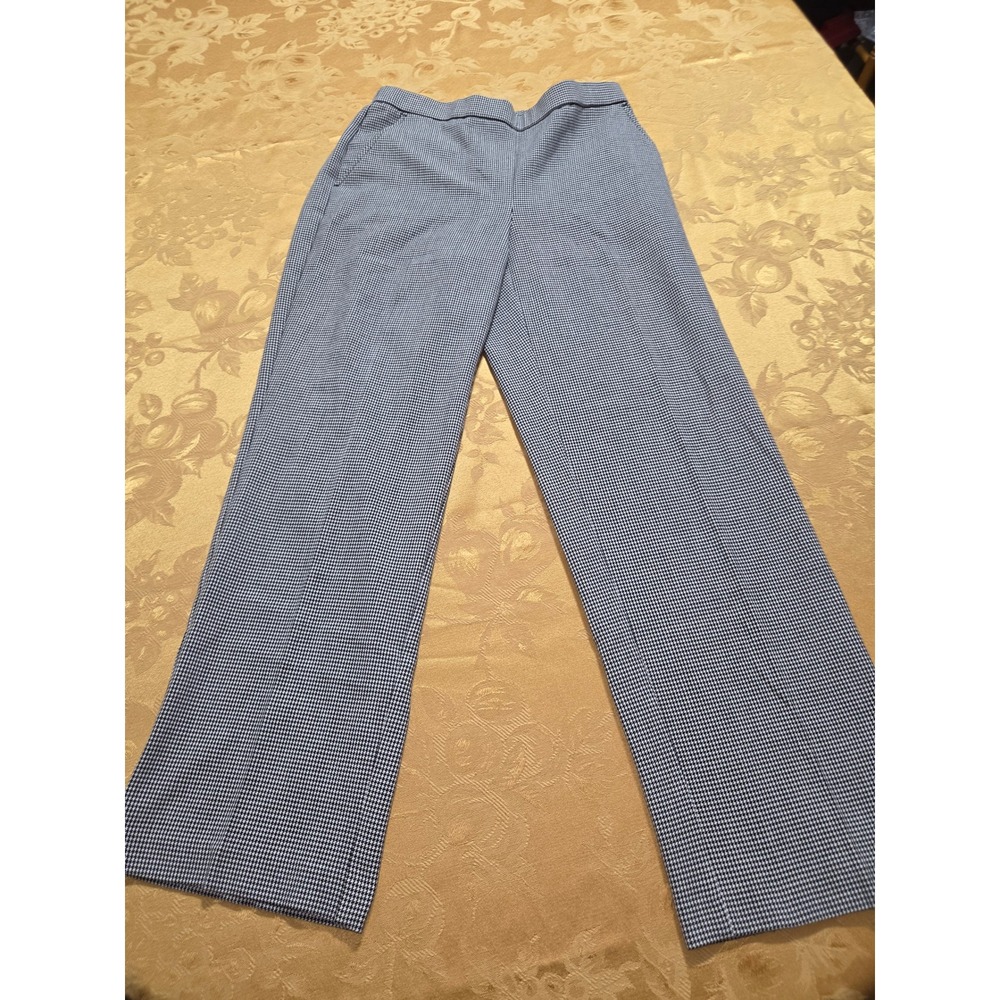 Briggs 6P Black White Houndstooth‎ Straight Leg Trousers Flat Front Dress Pant